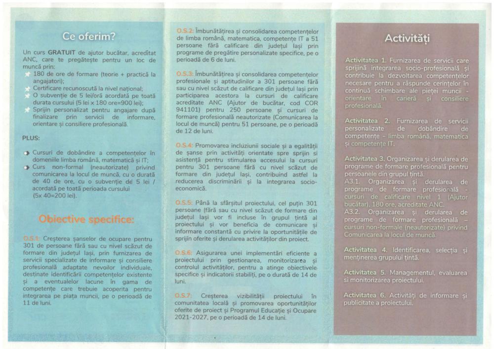 Proiect cofinanțat din Fondul Social European Plus prin Programul Educație și Ocupare - P.R.I.M. participare, responsabilitate, incluziune și mobilitate - Cod SMIS: 334275